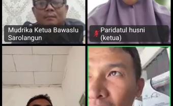 Ketua dan Anggota Bawaslu Kab. Tanjab  Barat ikuti rakor non tahapan secara daring 